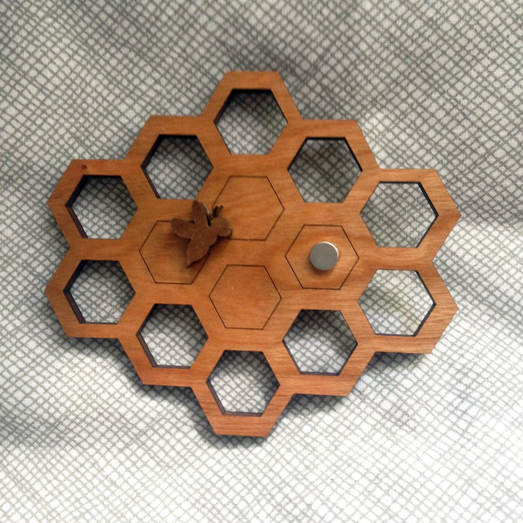 Honeycomb and Bee - Embroidery floss organizer cherry by Girlontherocks