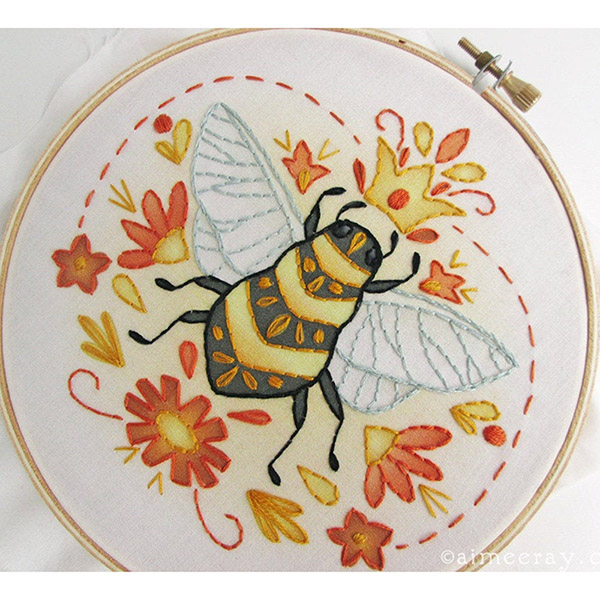 queen bee embroidery kit by Aimee Ray