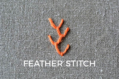 how to embroider the feather stitch