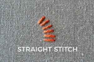 how to embroider the straight stitch