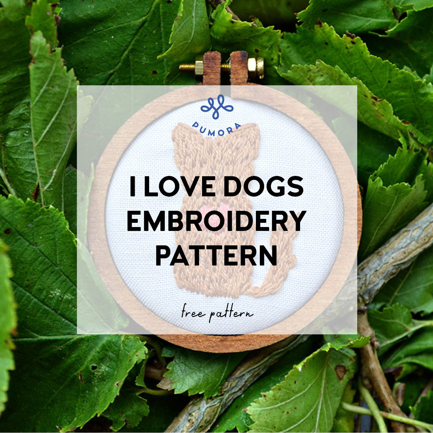 Sunday Freebie: I love dogs hand embroidery pattern
