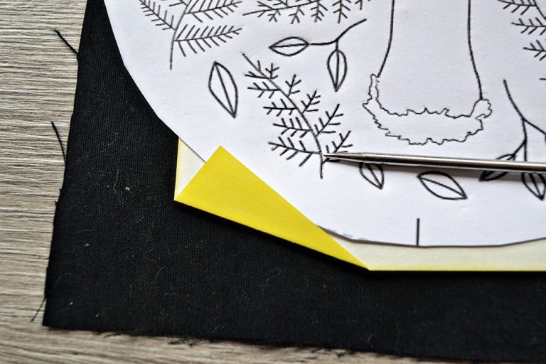 Pattern transfer on dark fabrics with transfer paper