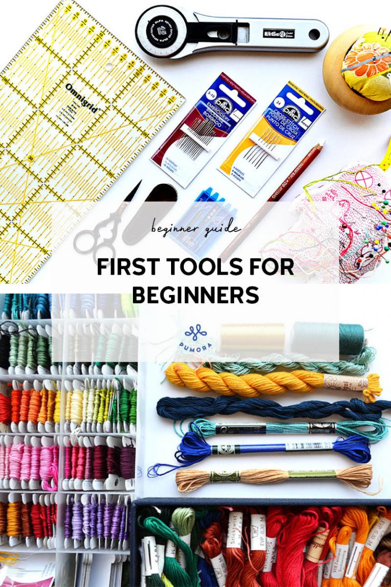First Embroidery tools for beginners hoops, needles and more