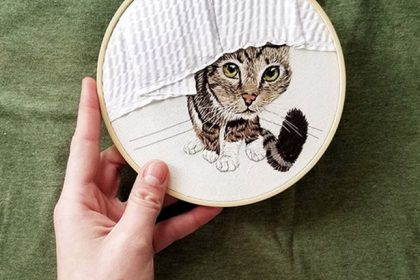 anya helm custom cat embroidery portrait