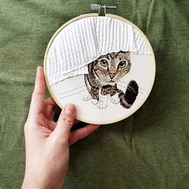 anya helm custom cat embroidery portrait