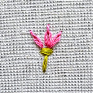 mini chain stitch flower embroidery tutorial