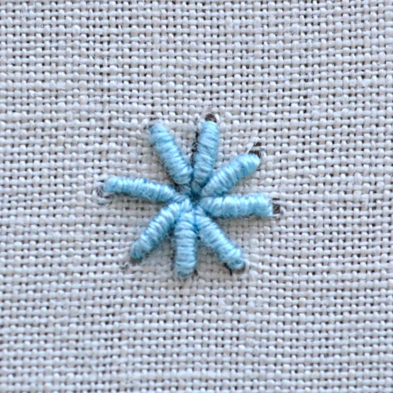 bullion stitch flower embroidery tutorial