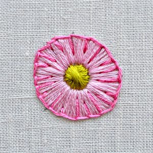 lentil stitch flower embroidery tutorial