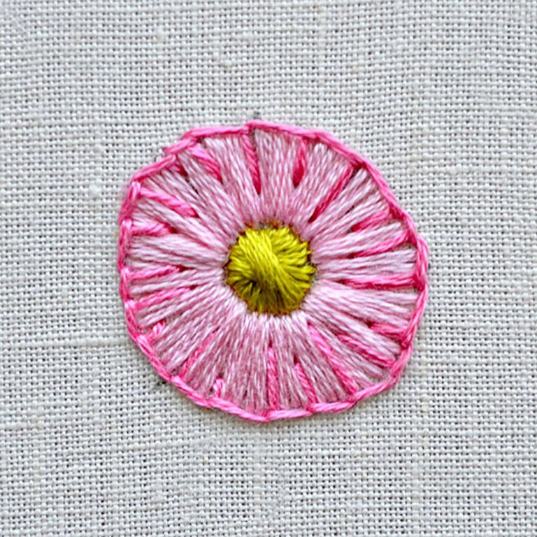 lentil stitch flower embroidery tutorial