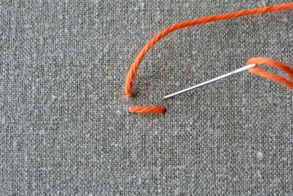 how to embroider the straight stitch