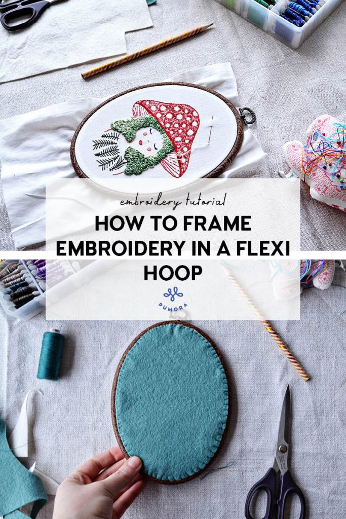 how to frame embroidery in a flexi hoop