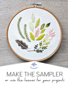 How to embroider leaves - 9 stitches for leaf embroidery