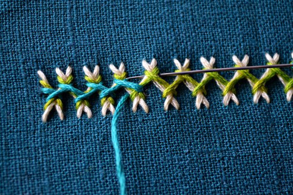 Tutorial: Herringbone stitch variation 3