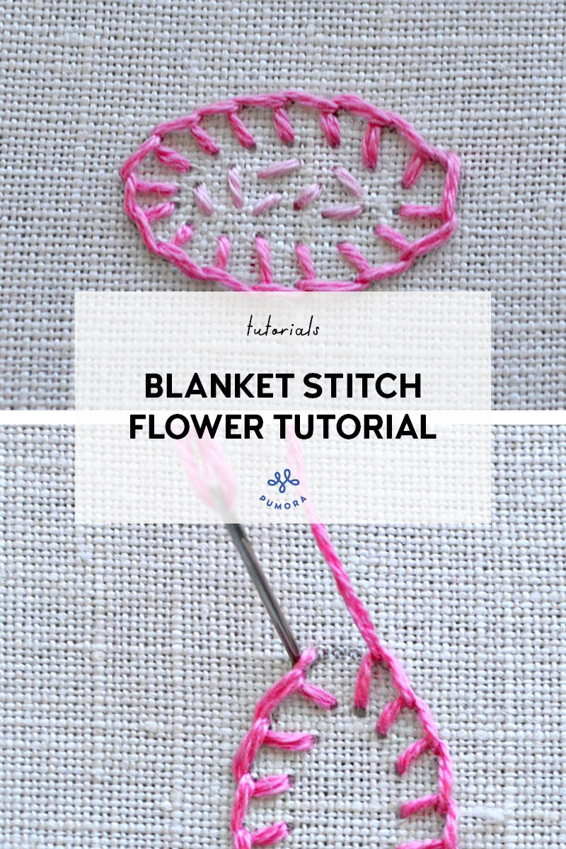 blanket stitch flower embroidery tutorial