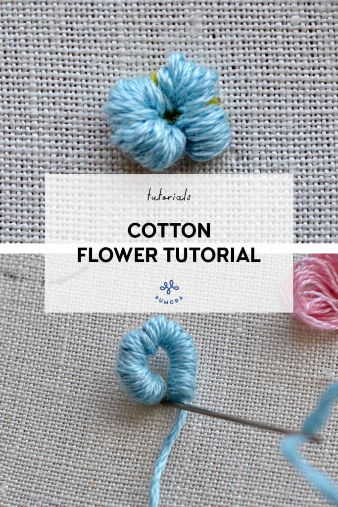 cotton flower embroidery tutorial