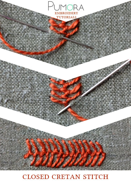 closed cretan stitch tutorial