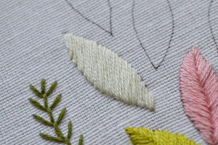 How to embroider leaves 9 stitches for leaf embroidery