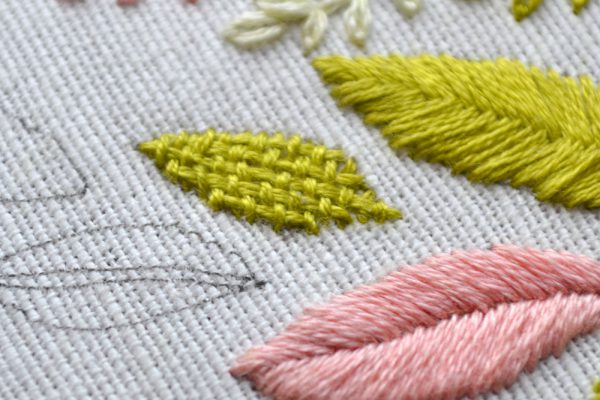 How to embroider leaves - 9 stitches for leaf embroidery