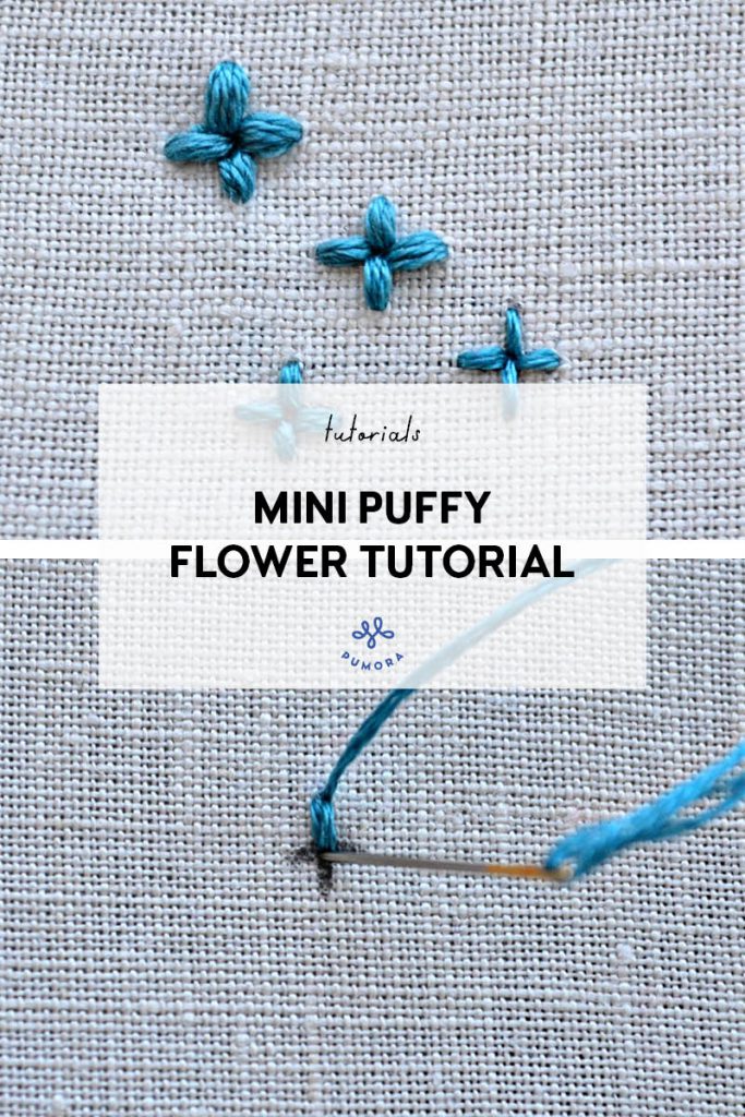 mini puffy flower embroidery tutorial