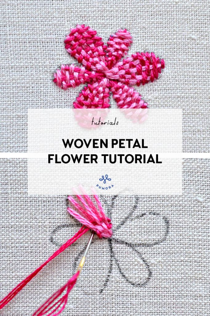 woven petal flower embroidery tutorial