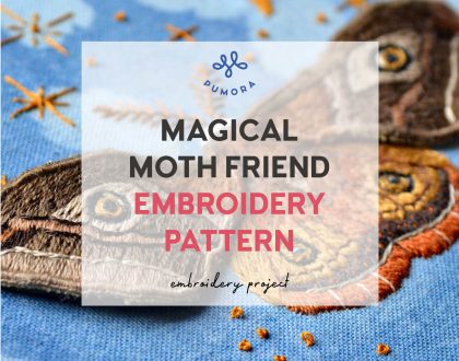 Magical Moth Friend embroidery pattern