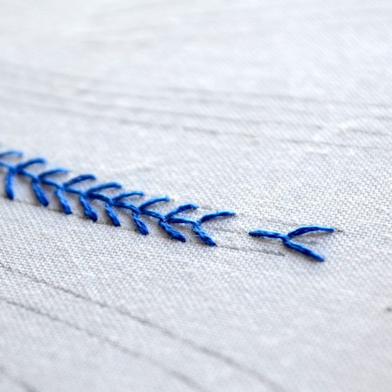 Fly stitch tutorial with embroidery video lesson