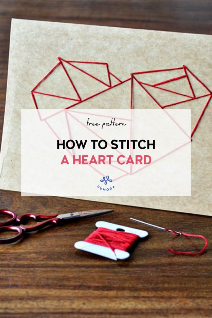 how to stitch a heart card