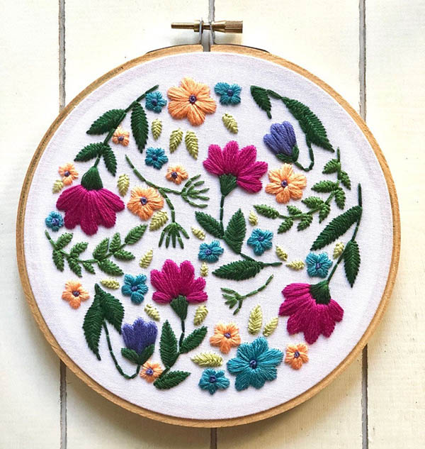 Flower embroidery patterns & kits - floral stitches for your home