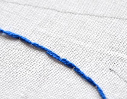 Side to side stem stitch embroidery tutorial