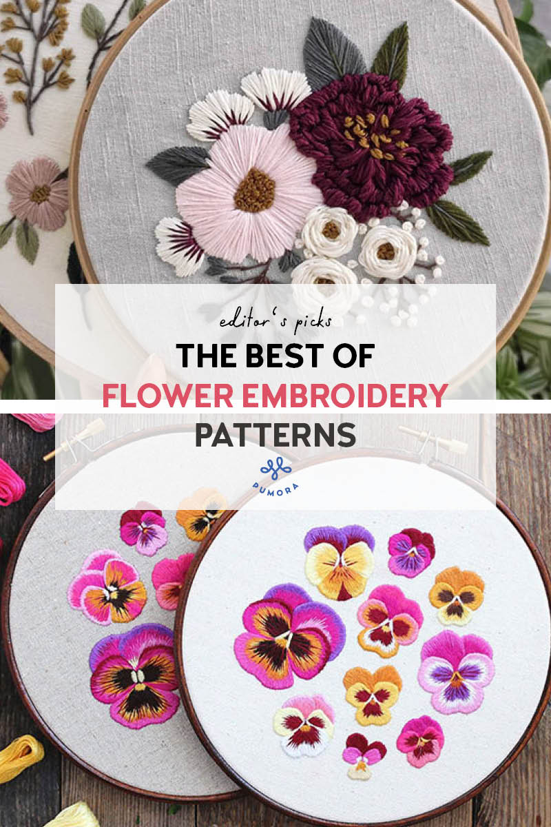 Flower embroidery patterns & kits - floral stitches for your home