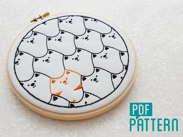 cat embroidery pattern by OhSewBootiful