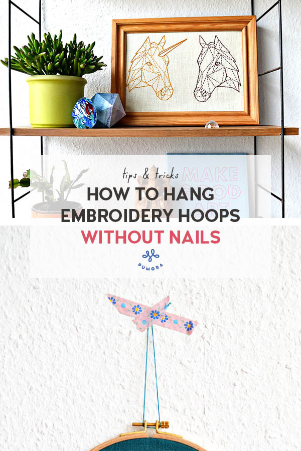 hanging embroidery hoops without nails