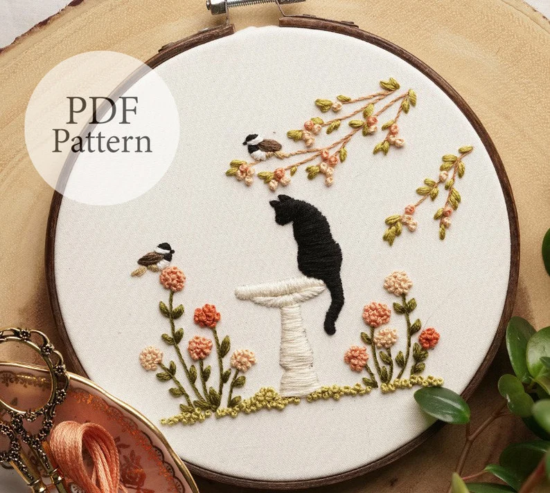 Floral Love Heart Embroidery PDF Pattern – ohsewbootiful