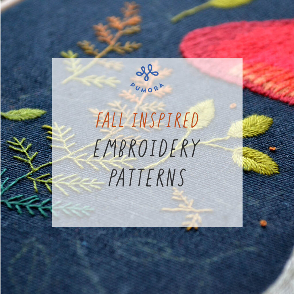 fall inspired embroidery patterns